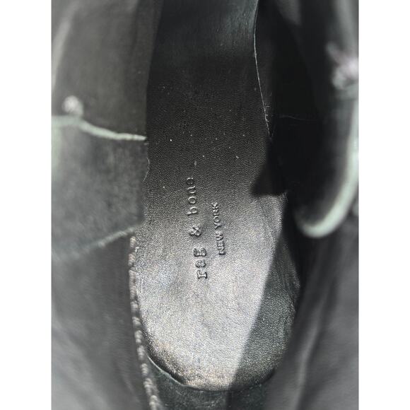 RAG & BONE WOMEN’S NOELLE BLACK LEATHER PEEP TOE BOOTIES – US SIZE 9 - Picture 9 of 11